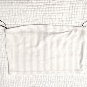 White ribbed tube top